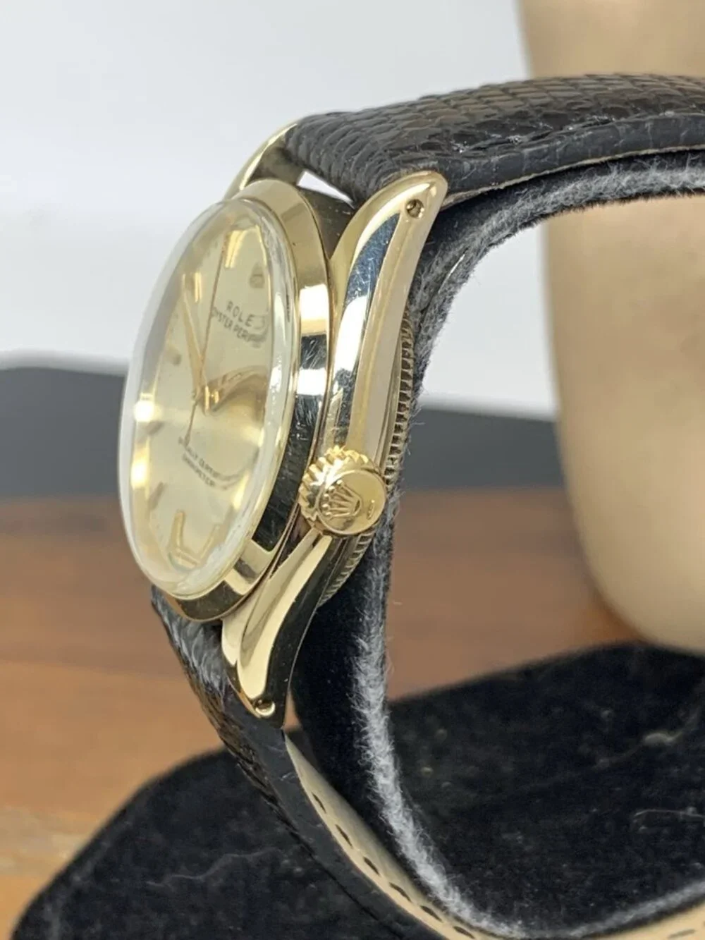 Rolex Oyster Perpetual Women's Watch 6548 Swiss Automatic 14k Gold Case 30mm